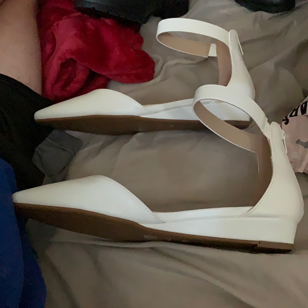 White Dress Flats